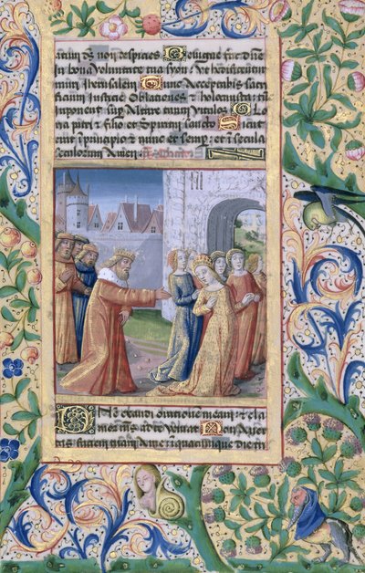 Ms Lat. Q.v.I.126 f.57 König David begehrt Bathseba, aus dem 